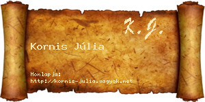 Kornis Júlia névjegykártya
